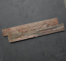 Naturstein Verblender aus Quarzit von COPPER QUARZIT, Wandverkleidung aus echtem Schieferstein in Copper-Optik