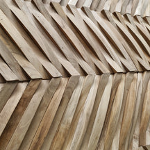 WAVE Holzverblender aus Teakholz, natürliche Holzoptik, perfekt für dekorative Wandgestaltung, detailreiche Textur sichtbar
