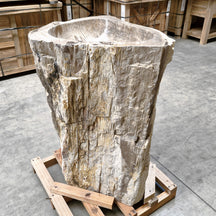 Standwaschbecken Versteinertes Holz | 67 x 56 x 90 cm | O5 - Badgestaltung