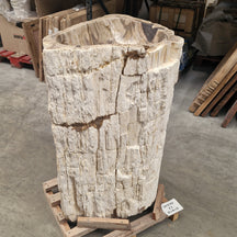 Standwaschbecken aus versteinertem Holz, 58x46x90 cm, Zakynthos Badgestaltung, einzigartiges natürliches Design
