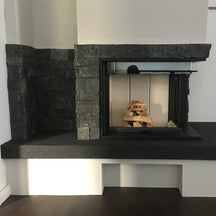 Naturstein Muster Rocks Verblender KALKSTEIN BLACK von Muster, gebrochene schwarze Kalkstein-Verblenderplatte für Wandgestaltung