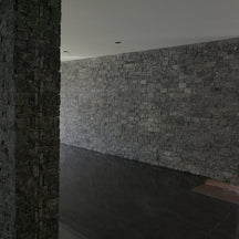 Muster Rocks Verblender Kalkstein Black Naturstein Muster, detailreiche Oberfläche, für Wandgestaltung im Innenbereich