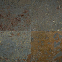Mehrfarbige Schiefer-Terrassenplatten im Musterdesign von Muster, ideal für elegante Außenflächen, Produktbild mit Muster-Design.