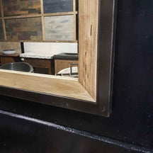 Badspiegel aus recyceltem Teakholz mit Metallrahmen, verschiedene Größen, stilvolle Badgestaltung von Metal Look
