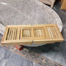 Ausziehbare Teakholz Badgestaltung Badewannenablage, 67-95 cm lang, 26 cm breit, 6 cm hoch, für Badewanne und Duschbereich