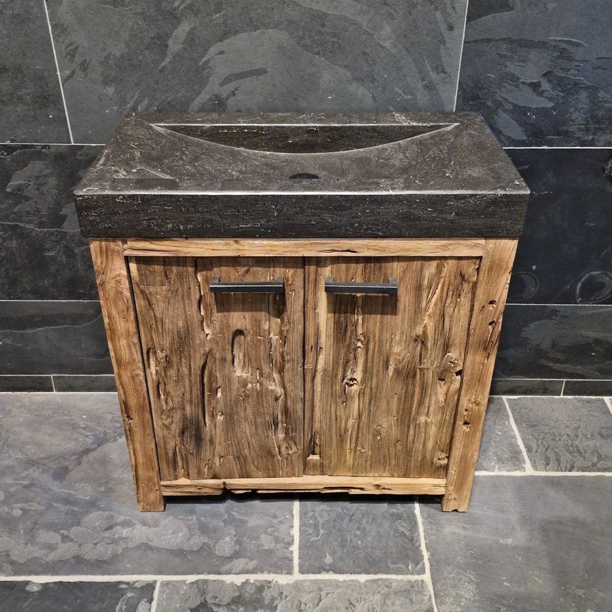 Badezimmermöbel mit Waschtisch aus natürlichem Massivholz, Modell 7, von Bantam, für elegante Badgestaltung