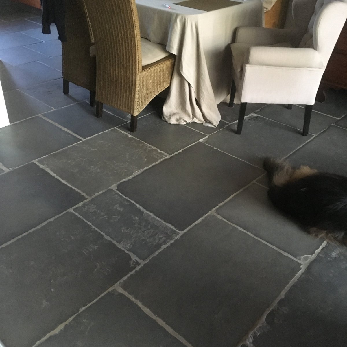 Muster Sandsteinfliesen Chateau Gris für Schlossboden, natürliche graue Steinfliese mit Muster, hochwertiges Baustoffmaterial