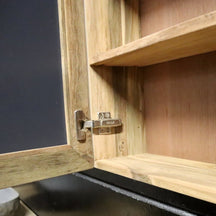 Spiegelschrank Badspiegel aus recyceltem Teakholz, 60 x 70 cm, für moderne Badezimmergestaltung, von MALAYA