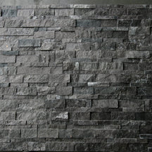 Muster Naturstein Verblender Quarzit Karbon Black mit abwechslungsreichem Muster und dunkler, edler Optik