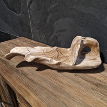 Recyceltes Teakholz Badgestaltung in Schalenform, handgefertigt, natürliche Holzstruktur, nachhaltiges Design, hochwertige Verarbeitung
