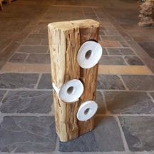 Teak Altholz Toilettenpapierhalter, Unikat, für Badgestaltung, rustikale Holzoptik, handgefertigtes Design, für Badezimmer geeignet