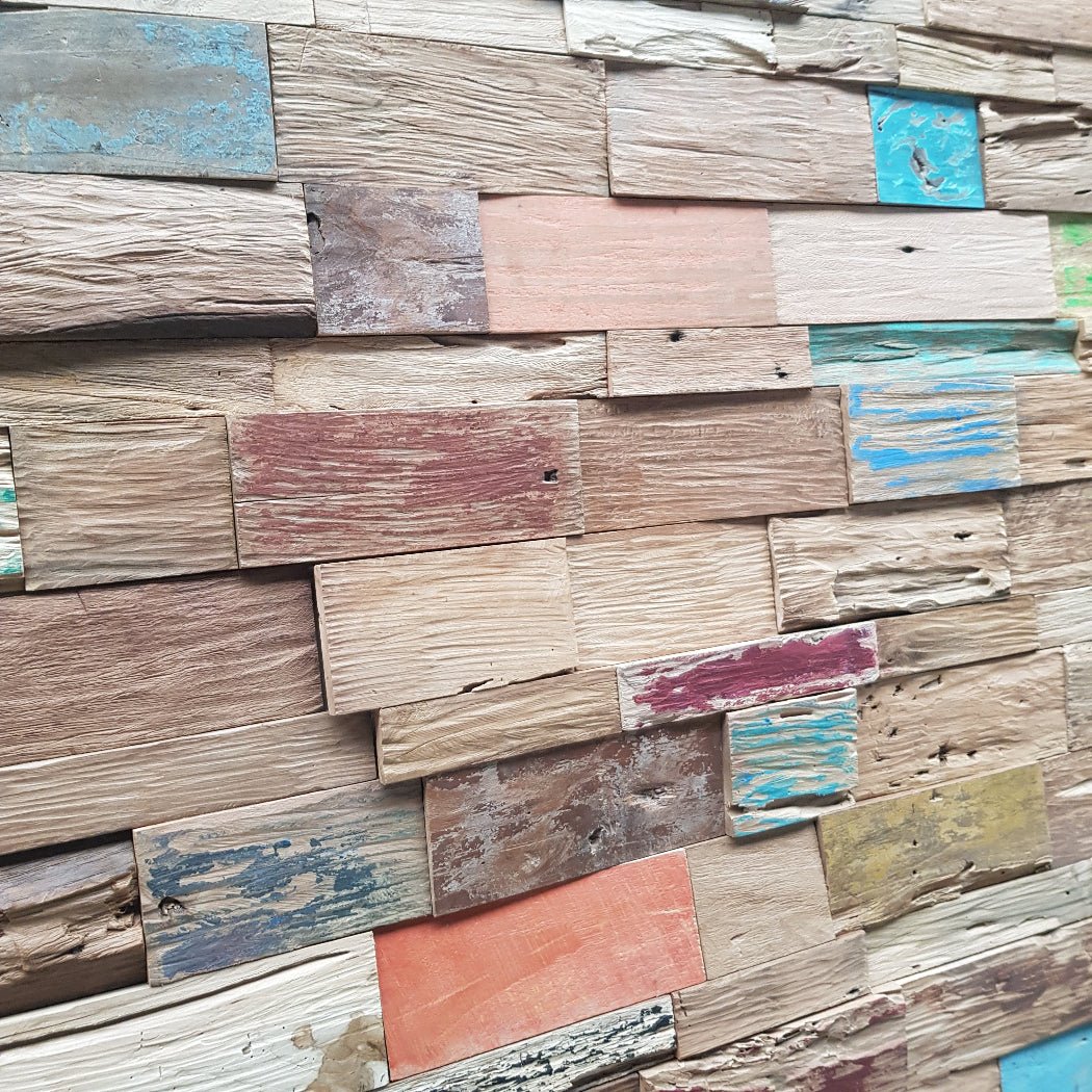 Holzverblender mit Farben | Teakholz