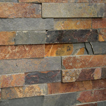Muster Naturstein Verblender Schiefer Multicolor mit buntem, strukturiertem Muster für Wandgestaltung, hochwertiges Naturmaterial