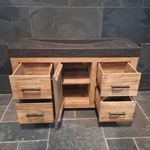Moderner BINTAN Unterschrank aus Teakholz mit glatter Oberfläche, ideal für modernes Badgestaltung, langlebig und stilvoll.