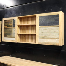 Spiegelschrank Badspiegel aus recyceltem Teakholz, 140–180 cm breit, 70 cm hoch, modernes Badgestaltungselement von MALAYA