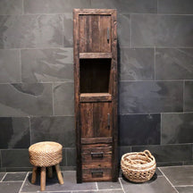 Massivholzzahlschrank für Bad aus Altholz, rustikale Eleganz, hochwertiges Badmöbel von TAMAR, Modell 4.