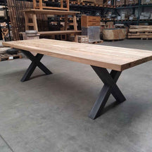 Esszimmertisch aus Teakholz, 240 x 100 x 78 cm, robuste Teakmöbel für Esszimmer, natürliche Holzoberfläche