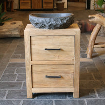 Bantam Teak Badmöbel, kompakte Badgestaltung aus recyceltem Holz, Modell 9, moderne Badmöbel in natürlichem Holzdesign