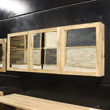 Spiegelschrank für Bad mit recyceltem Teakholz, 150 oder 180 cm, 70 cm breit, stilvolle Badgestaltung von MALAYA