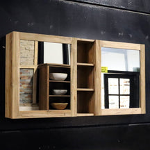 Spiegelschrank Badspiegel aus recyceltem Teakholz, 140-180 cm breit, 70 cm hoch, für moderne Badgestaltung von MALAYA