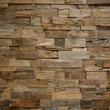 Holzverblender aus Teakholz von INDO, handgefertigt, zeigt die natürliche Maserung und robuste Oberfläche des Verblenders.