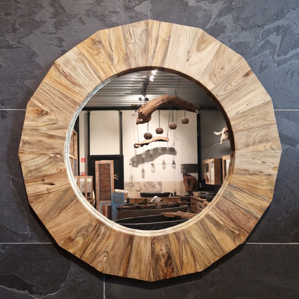 Wandspiegel Badspiegel | B 1-4 | Recyceltes Teakholz | Verschiedene Größen